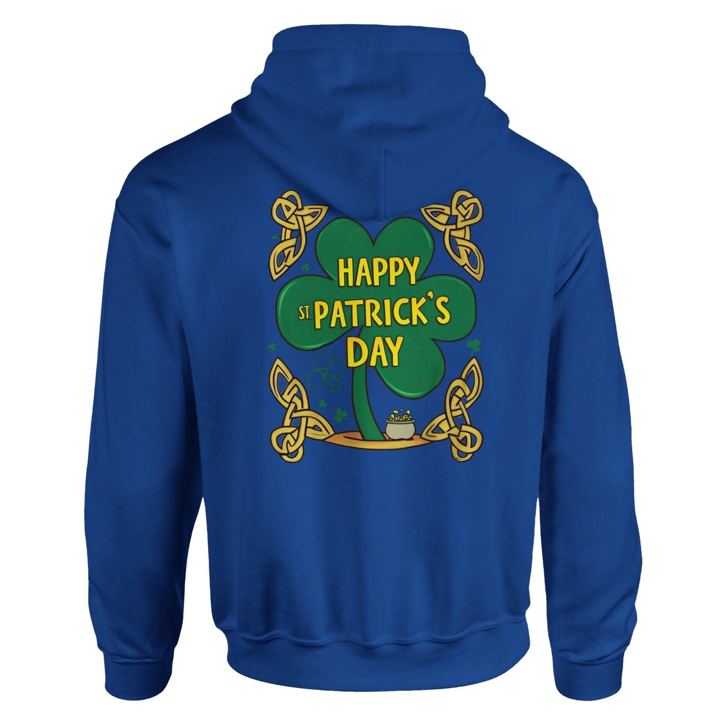 Blue St Patrick's Day Hoodie Back